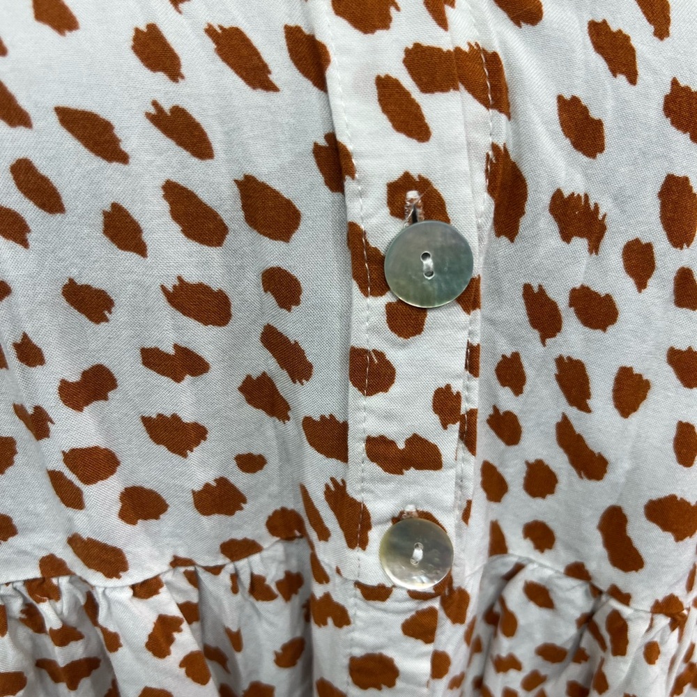 Orange and White Buttoned‎ Peplum Tunic - Picture 2 of 7